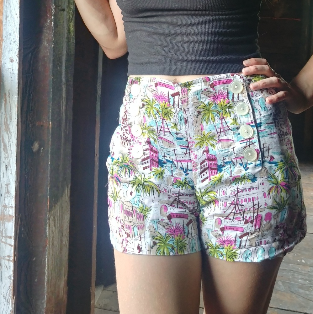 High-waisted shorts